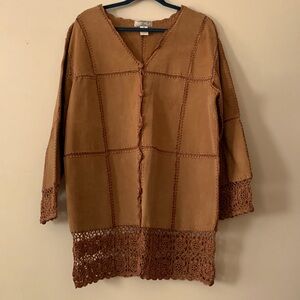 S.M.H. Woman Leather & Crotched Jacket Exquisite Condition Boho American…